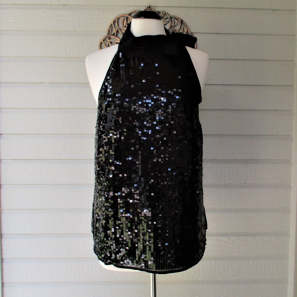 Lane Bryant Date Night Sequin & Satin Halter Top